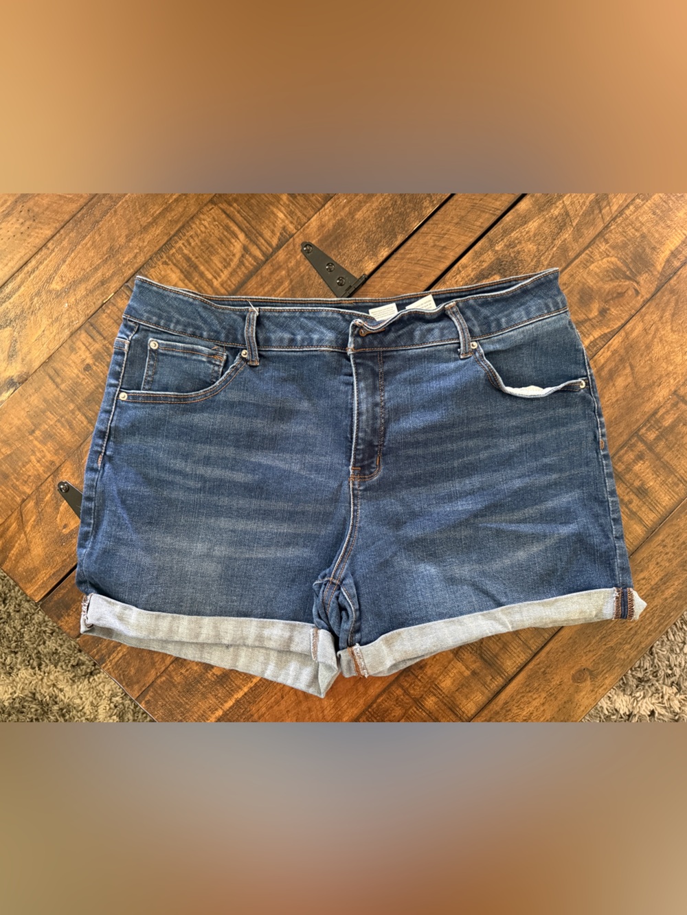 Time and Tru Blue Straight Denim Shorts